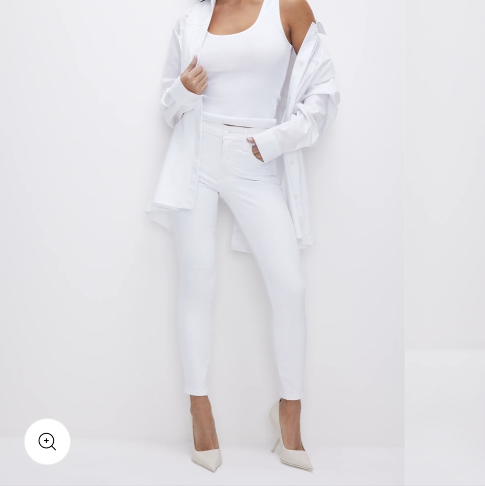 Good American Petite White Jeans